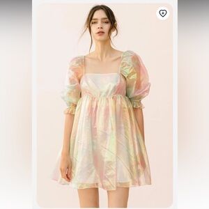 Storia Iridescent Eyes On Me Babydoll Dress - Multi